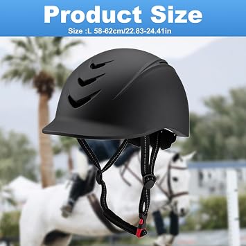Horse Riding Helmet, Breathable Soft Padding Horse Riding Hat with Adjustable Strap, Safety Anti-collision Equestrian Hats & Helmets for Women Men