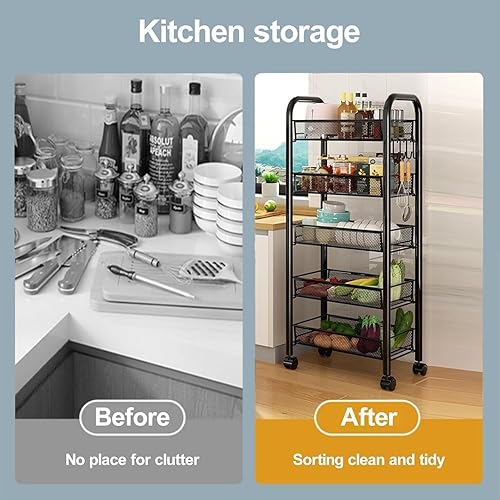 Miniatura 4 de Cesta de almacenamiento de verduras, organizador apilable de 5 niveles, estante de verduras para cocina, cesta de almacenamiento de frutas