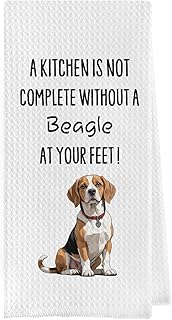 Funny Beagle Dish Towels - Beagle Gifts Decorative Waffle Weave Kitchen Towels, Hand Towel, Tea Towel (16×24 Inches)