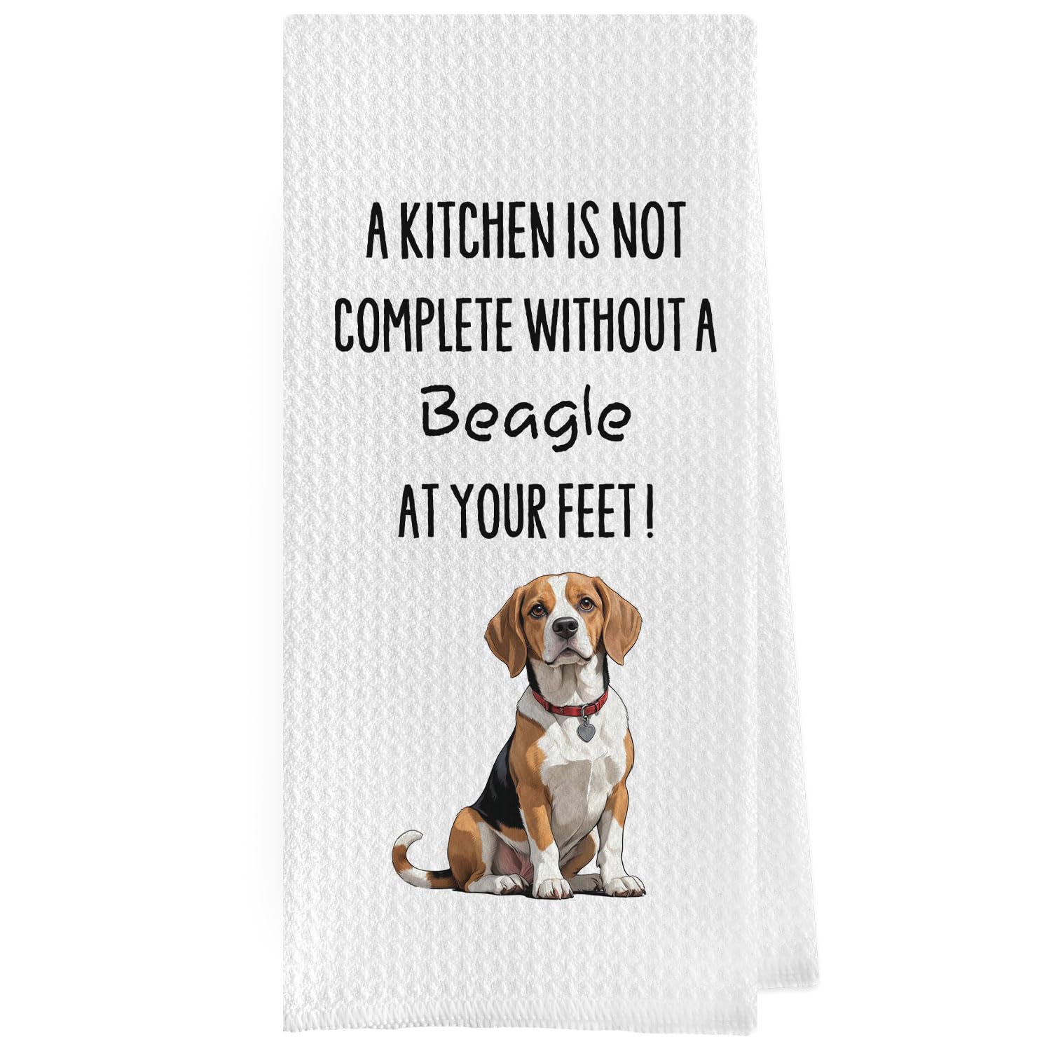 Funny Beagle Dish Towels - Beagle Gifts Decorative Waffle Weave Kitchen Towels, Hand Towel, Tea Towel (16×24 Inches)