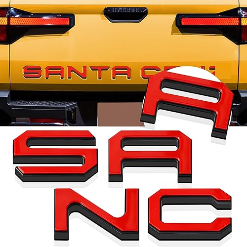 Miniatura 8 de Letras de inserciones para portón trasero compatibles con Santa Cruz 2022 2023 2024 3D elevadas y fuertes, calcomanías adhesivas para emblema