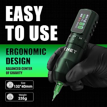 Tattoo Gun Kit - Xnet Wireless Tattoo Machine with 7-Level Adjustable Strokes, Coreless Motor Tattoo Gun with 2200mAh Battery, 20pcs Mixed Sizes Cartridge Needles for Starter