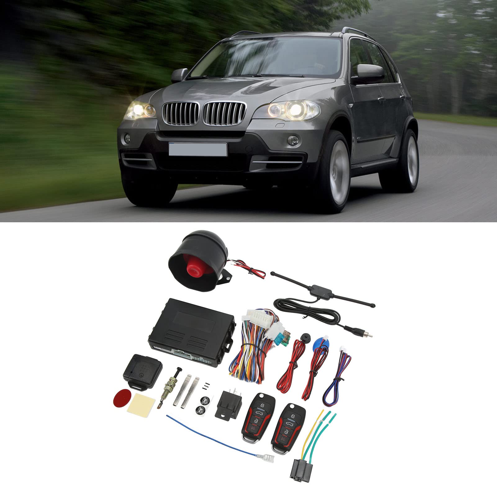 de Alarma Antirrobo para Automóvil Arranque y Parada Remotos de Entrada sin Llave Universal de 12 V Universal para Vehículos de Alarma Antirrobo para Automóvil de Alarma de