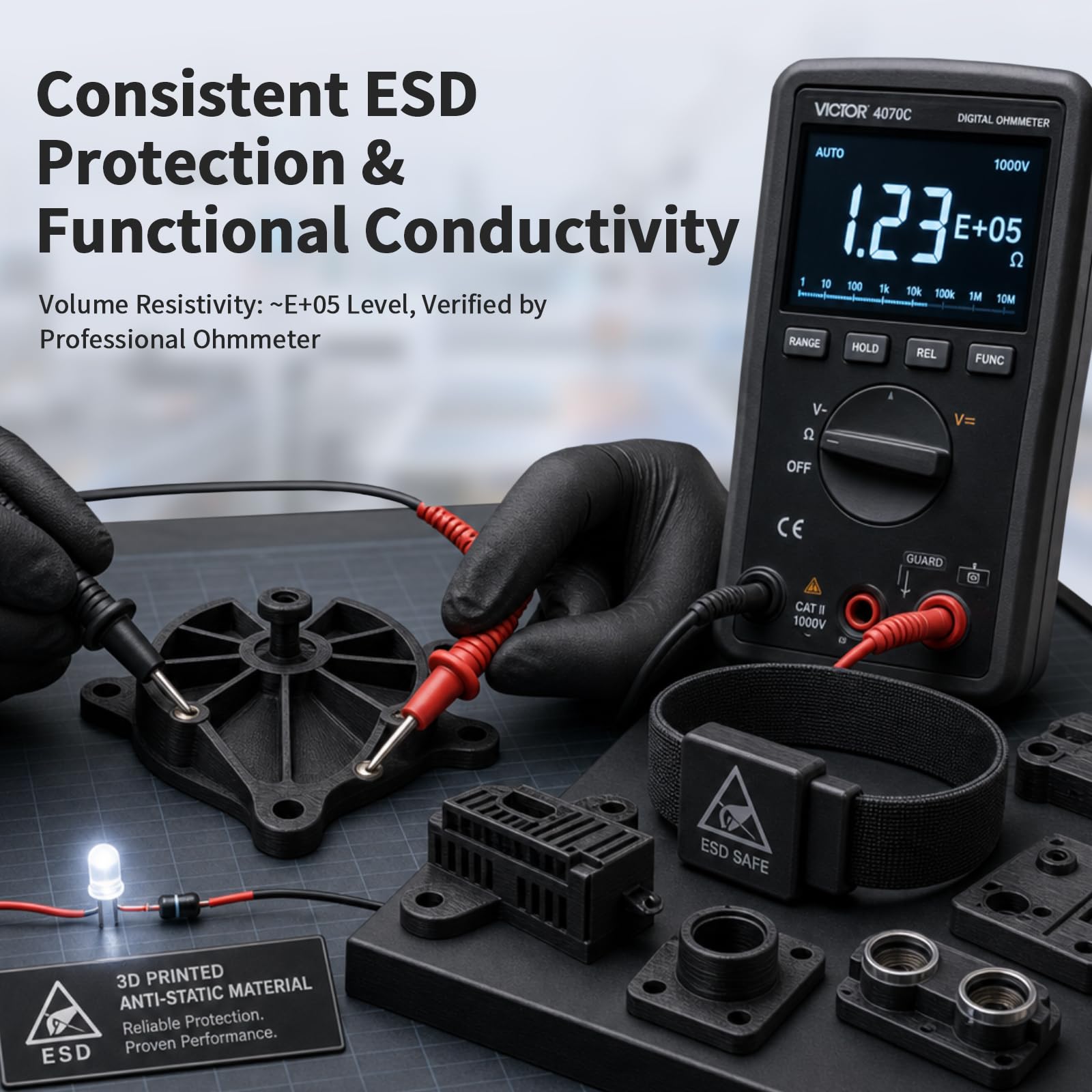 YOUSU Filamento de PLA conductivo de 1,75 mm para impresora 3D y bolígrafo 3D, Precisión dimensional de +/-0,03 mm,1 kg/2.2lbs, PLA conductivo negro