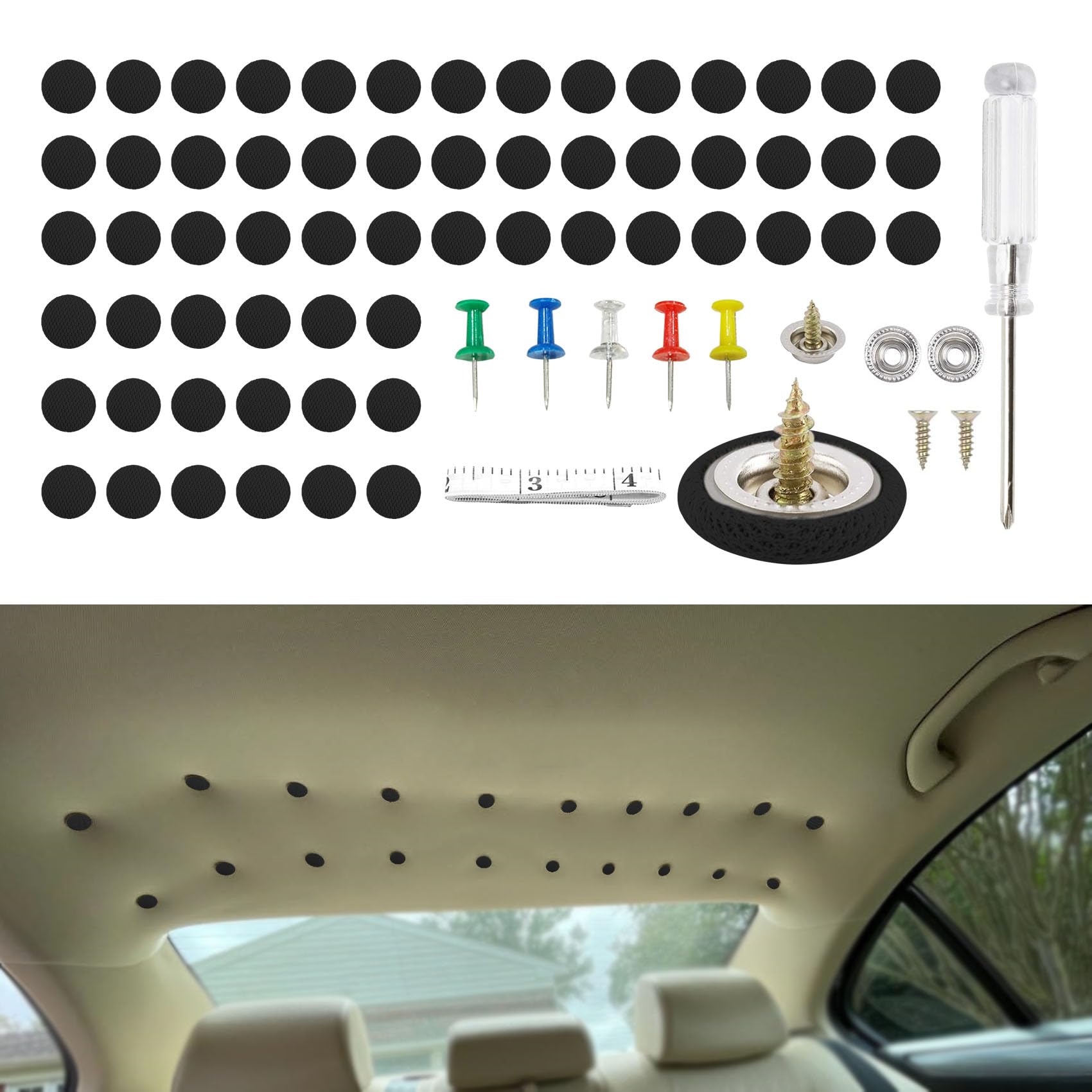 60pcs Headliner Repair Kit Headliner Pins Auto Roof Repair Snap