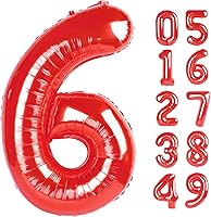 Vista 350 de Globos con números con estampado de vaca, globos de 40 pulgadas del número 0-9 (cero-nueve), globo de vaca para suministros de fiesta de cumpleaños