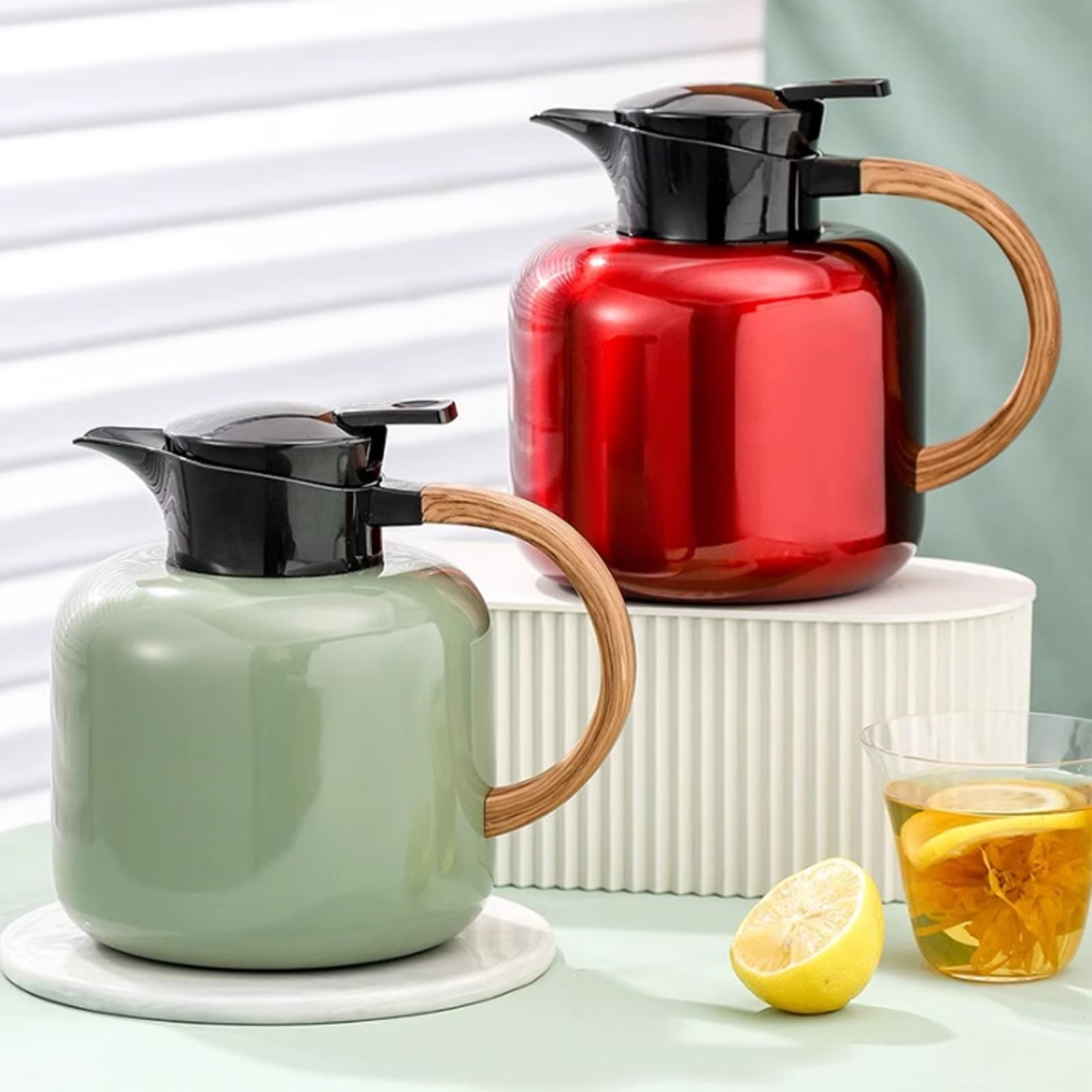 Caraffa Termica Bollitore for il tè in umido in acciaio inossidabile Bollitore for la preparazione del tè ovattato for uso domestico Bollitore for l'isolamento della separazione dell'acqua del tè Boll