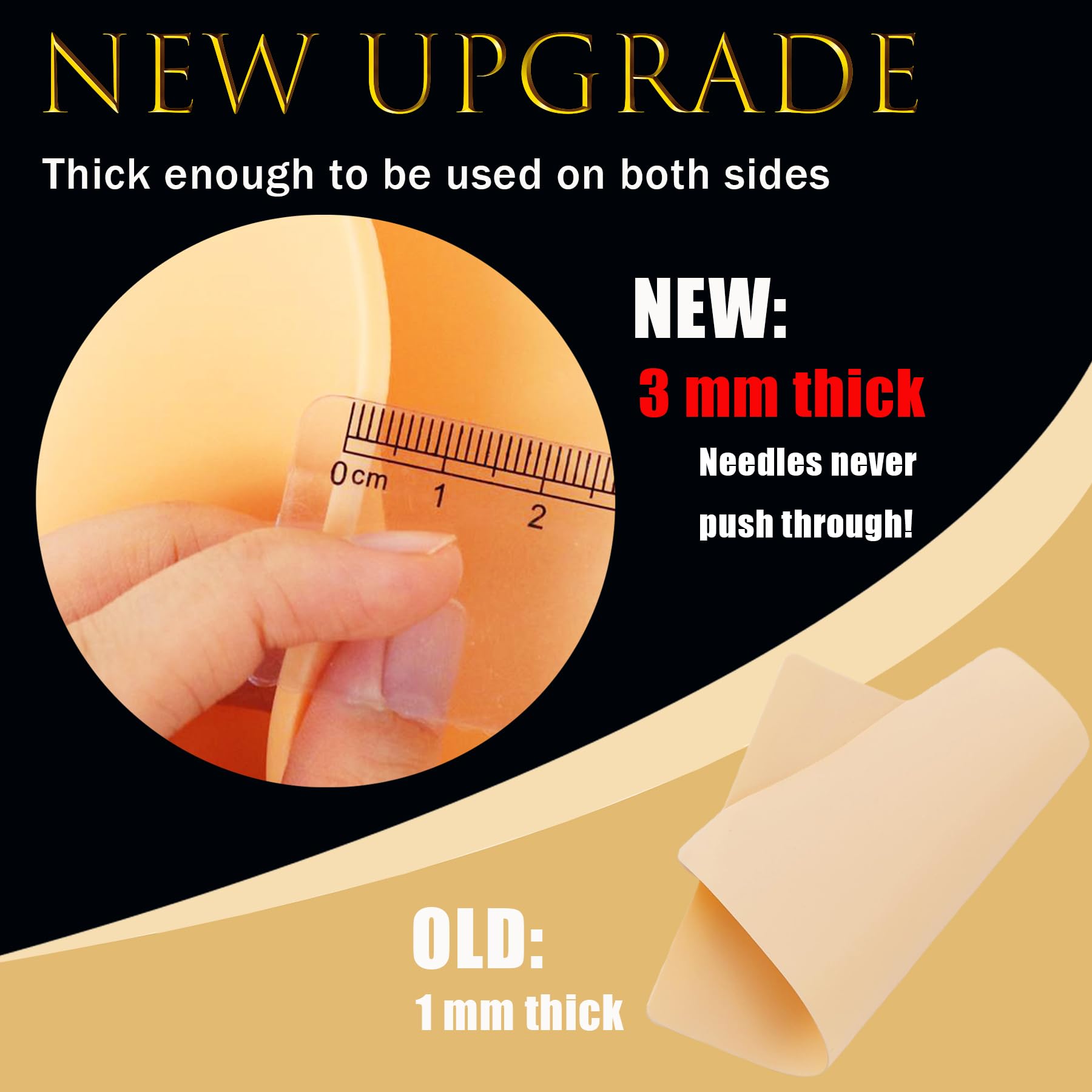 3mm Practice Skin With Transfer Paper, 18 Pcs Kit Including 8 Double Sided Fake Skin and 10 Stencil Paper for Tattoo Supplies - Image 2