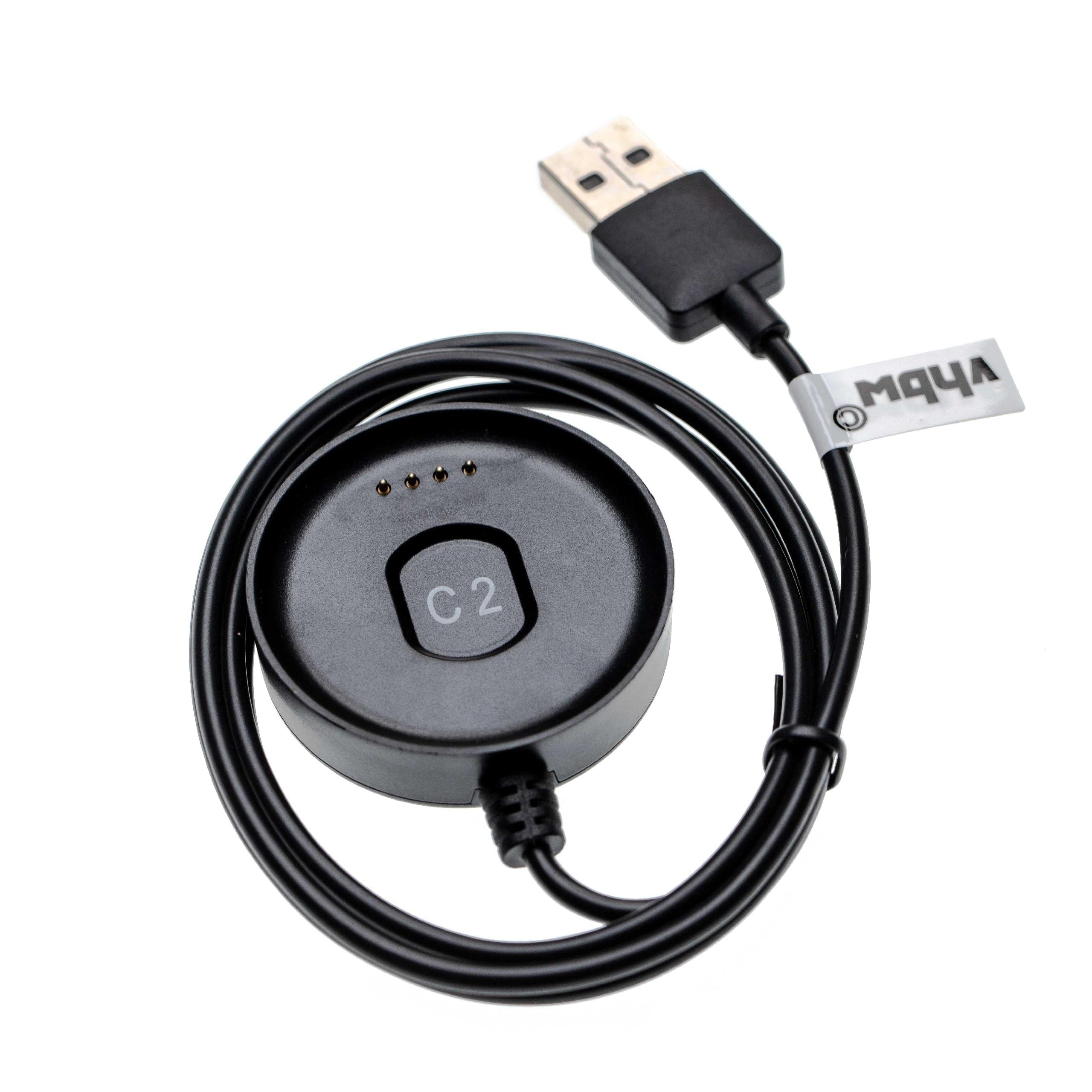 Vhbw Cavo Di Ricarica USB Per Smartwatch Huami Amazfit Bip S | Alimentatore Nero Lungo 1 Metro, Ricambio Compatibile - 2