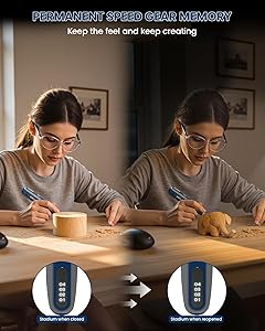 SCHTUMPA Rotary Tool, 4V Cordless Rotary Tool with 5 Speed(5000-18000RPM), Digital Display, Rotary Tool Kit with Rubber Handle for Engraving, Sanding, Polishing, Drilling, Grinding, USB-C Charging