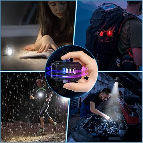 Miniatura 29 de N10 LED magnético EDC Clip linterna recargable súper brillante mini linterna USB C 8 modos de luz flash pequeñas linternas para camping, correr
