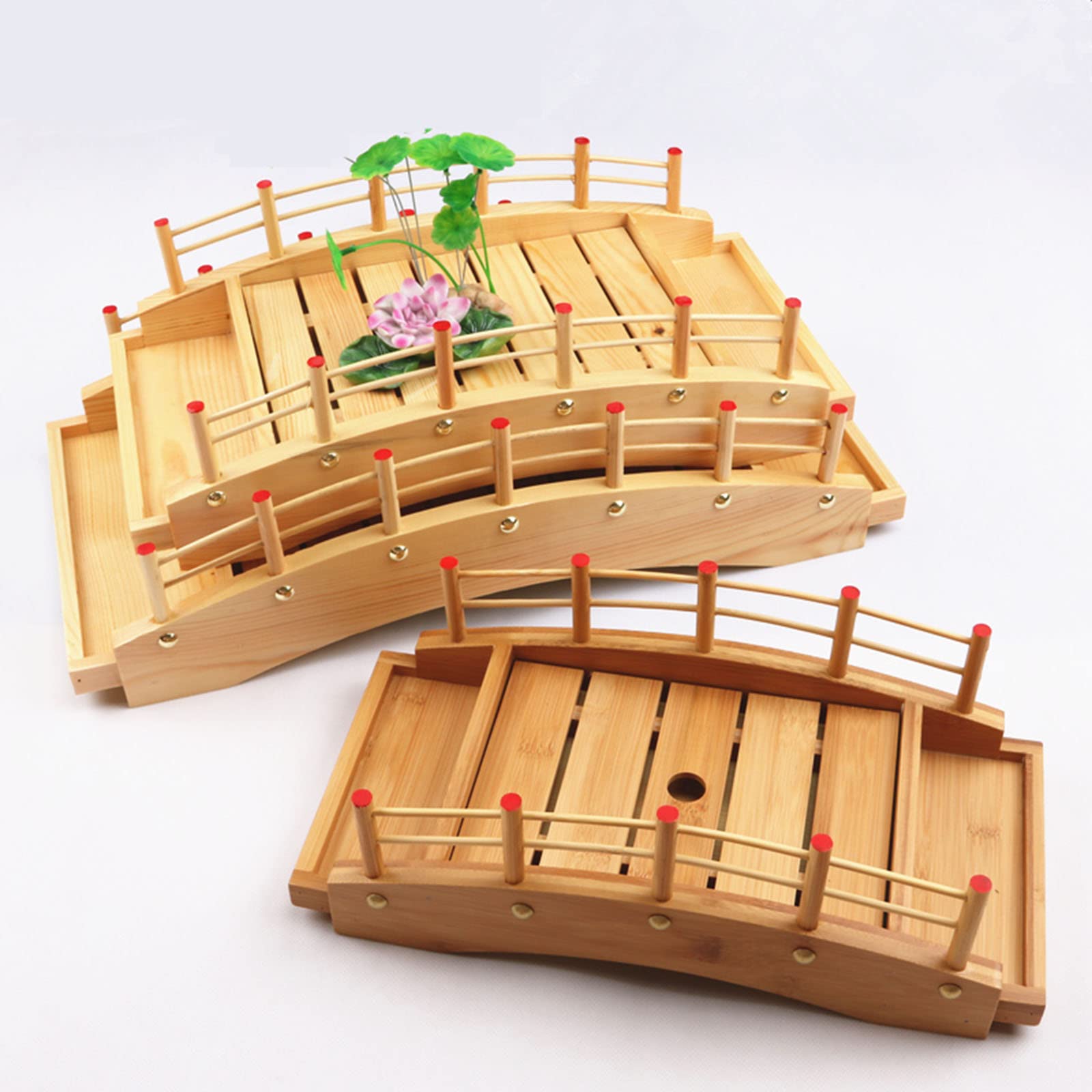 Créatif Assiette de Bateau Pont arqué Sushi Plateau de Service, Japonais en Bois Plateau pour Sashimi, pour la Nourriture, Les fêtes à la Maison ou Les Restaurants,Original Colour,42x21x13cm