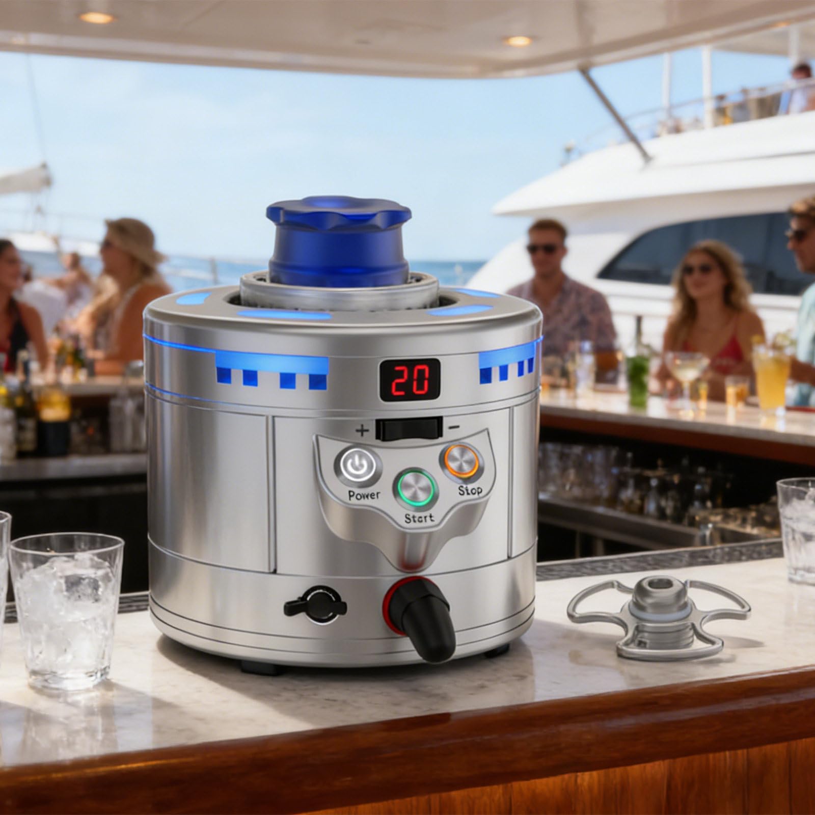 SICWEDIM Commercial Glass Chiller & Dry Ice Maker Machine, Professional Cocktail Drink Chiller,Dry Ice Maker with Quick CO2 Dry Ice Making and Instant Cups and Glass Froster,for Bars, Clubs, Hotels