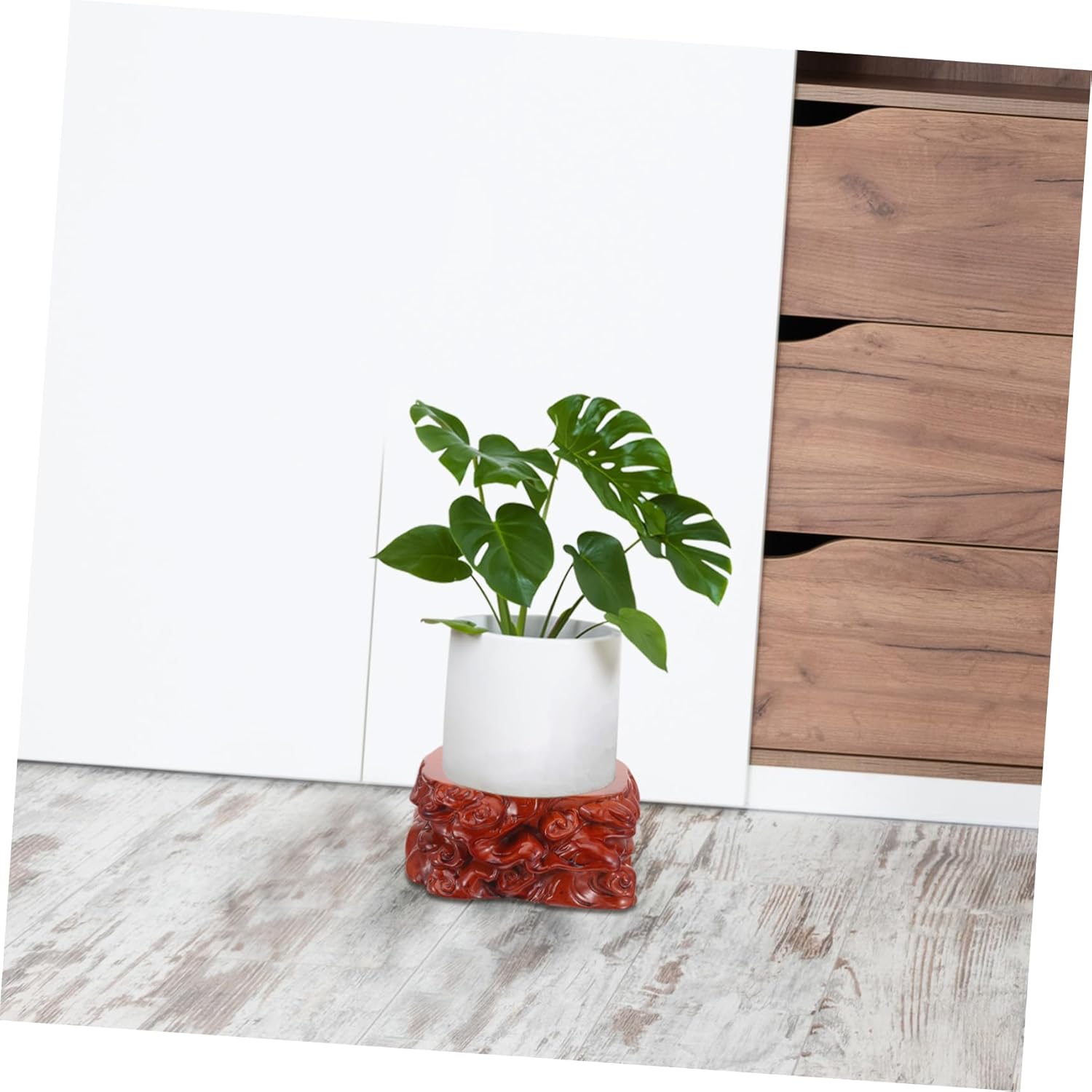 Cabilock Crafts Display Holder Wooden Vase Stand Plant Riser Base for Home Decor