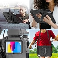 Vista 8 de BLOSOMEET Funda para iPad A16 de 11ª/10ª generación de 11''/10.9'' 2025/2022 con protector de pantalla de vidrio templado y soporte para lápiz