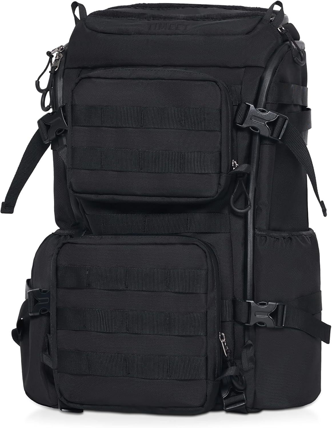 Timeet Tactical Backpack 45L for Men, Military Backpack 3 Day Assault Pack with U-Shaped Wide Opening, Water-Resistant Hiking Backpack for Travel Camping Survival Molle System (Black, 20 Inch)
