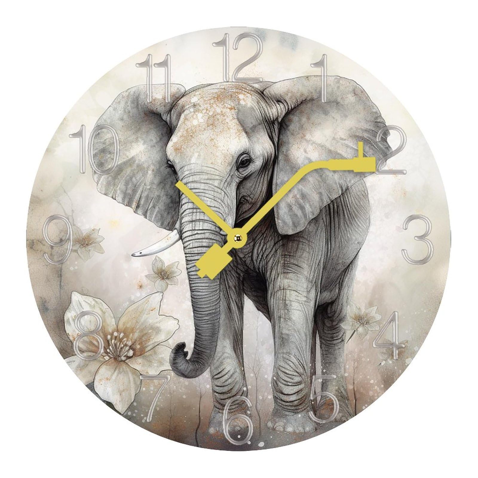 Horloge cuisine motif éléphant pour rythmer vos recettes en famille