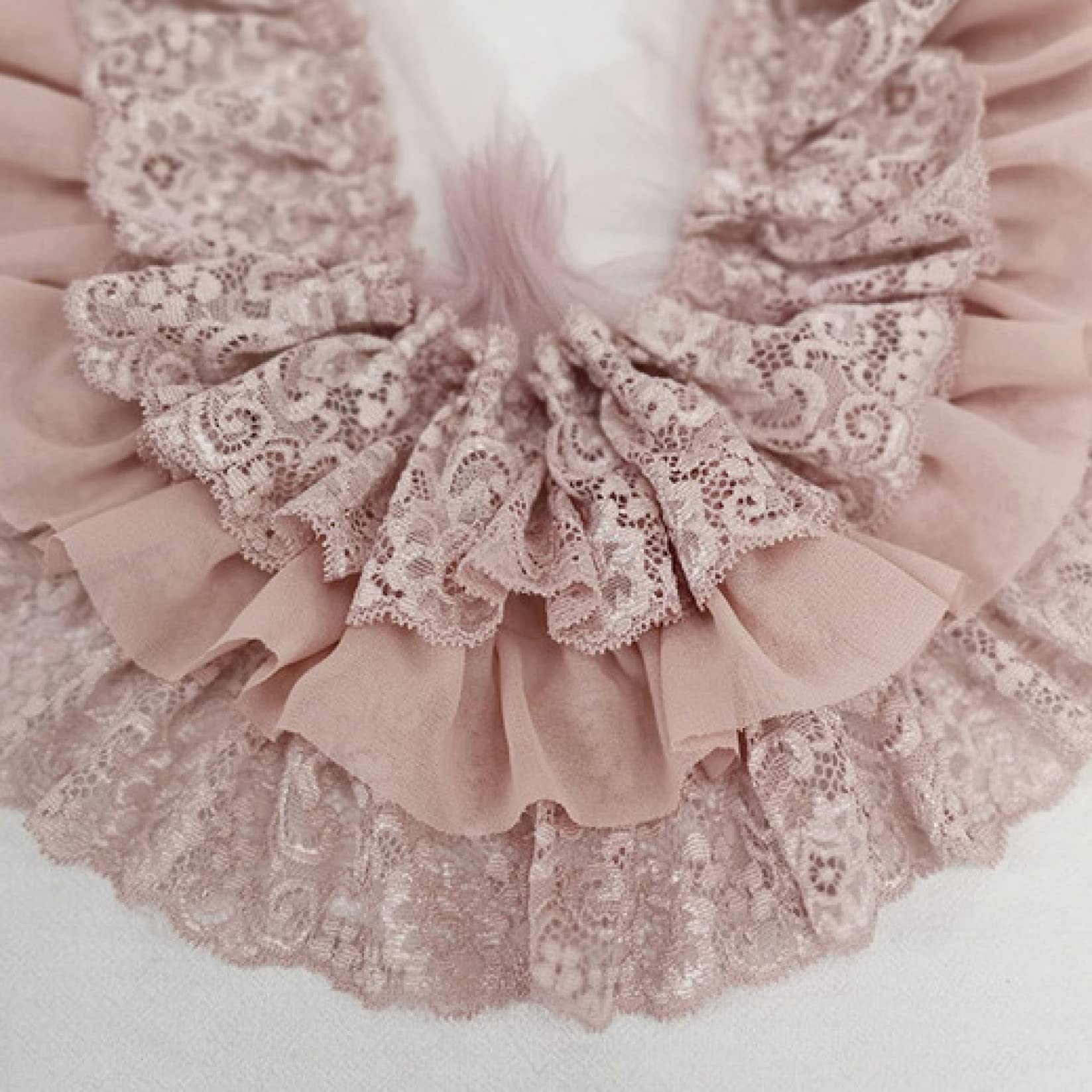 Wykończenie koronką 3-warstwowa plisowana szyfonowa koronkowa falbana z haftowaną wstążką DIY zasłony szycie odzieży patchwork dekoracyjne akcesoria(Pink)