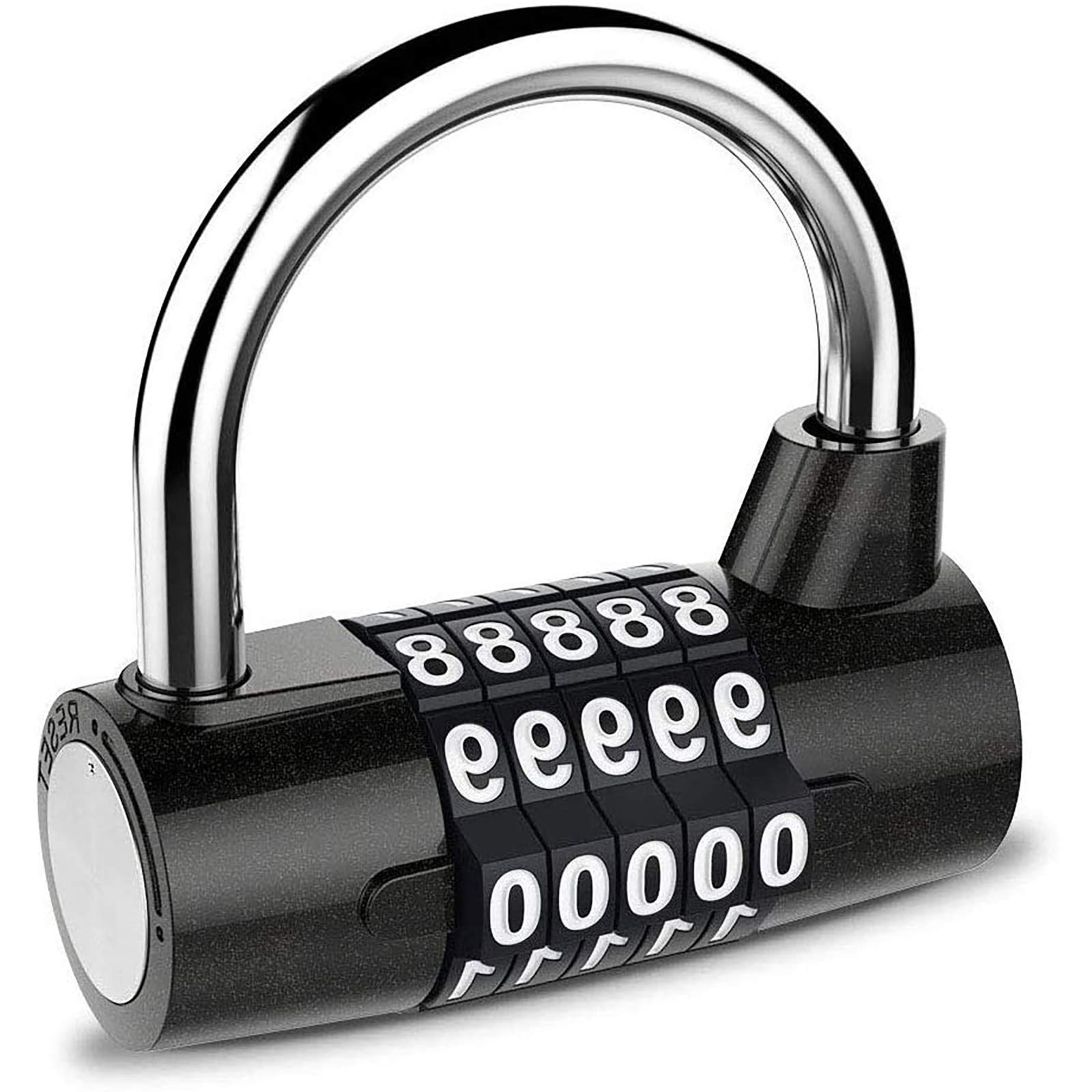 Padlock U Type 5 Digit Combination Lock Gym Sports School Employee Metal Steel