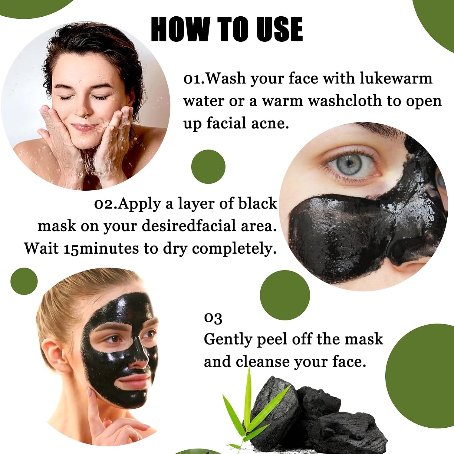 Charcoal Blackhead Remover Mask and 6 Pcs Blackhead Nose Strips,Gentle Nose Patches for Black Heads,Efficient Skincare Peel off Face Mask,Deep Cleansing Black Head Mask Set for All Skin Types(7Pcs )