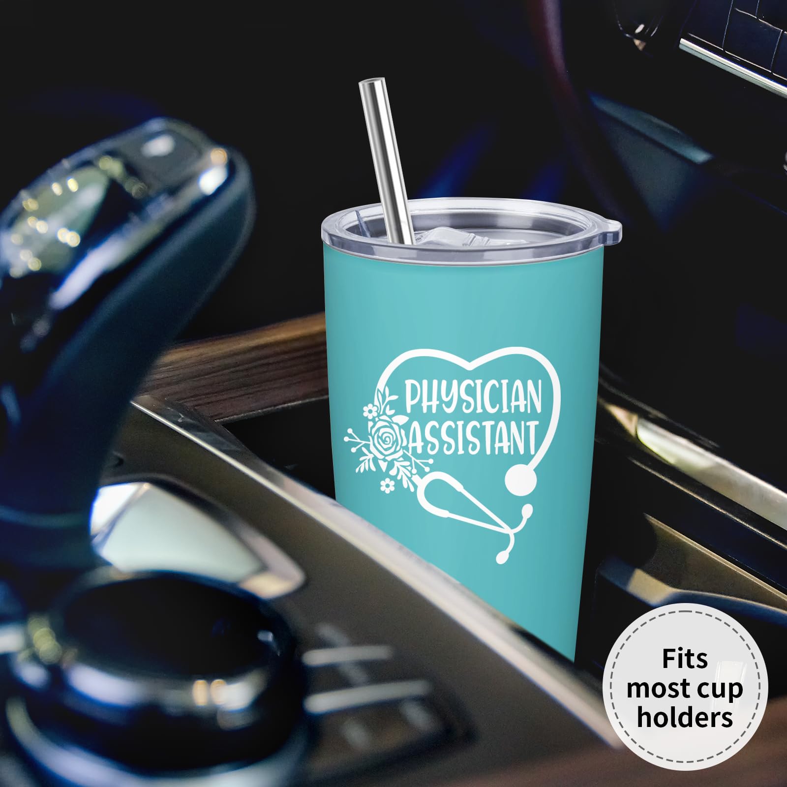 Physician Assistant Gifts for Women - PA Appreciation Gifts - PA Student Gift - Birthday, Thank You Gift for Physician Assistant - 20 oz Stainless Steel Tumbler With Lid & Straw