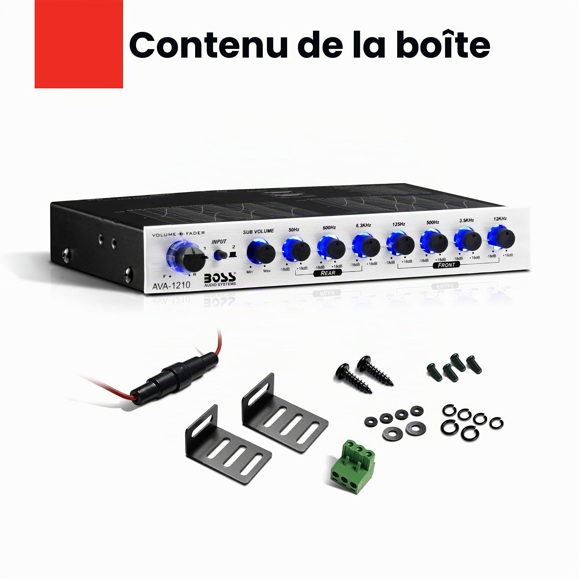 Boss Audio Systems AVA1210 Maison Avec fil Argent amplificateur audio - amplificateurs audio (0,05%, 110 dB, RCA)