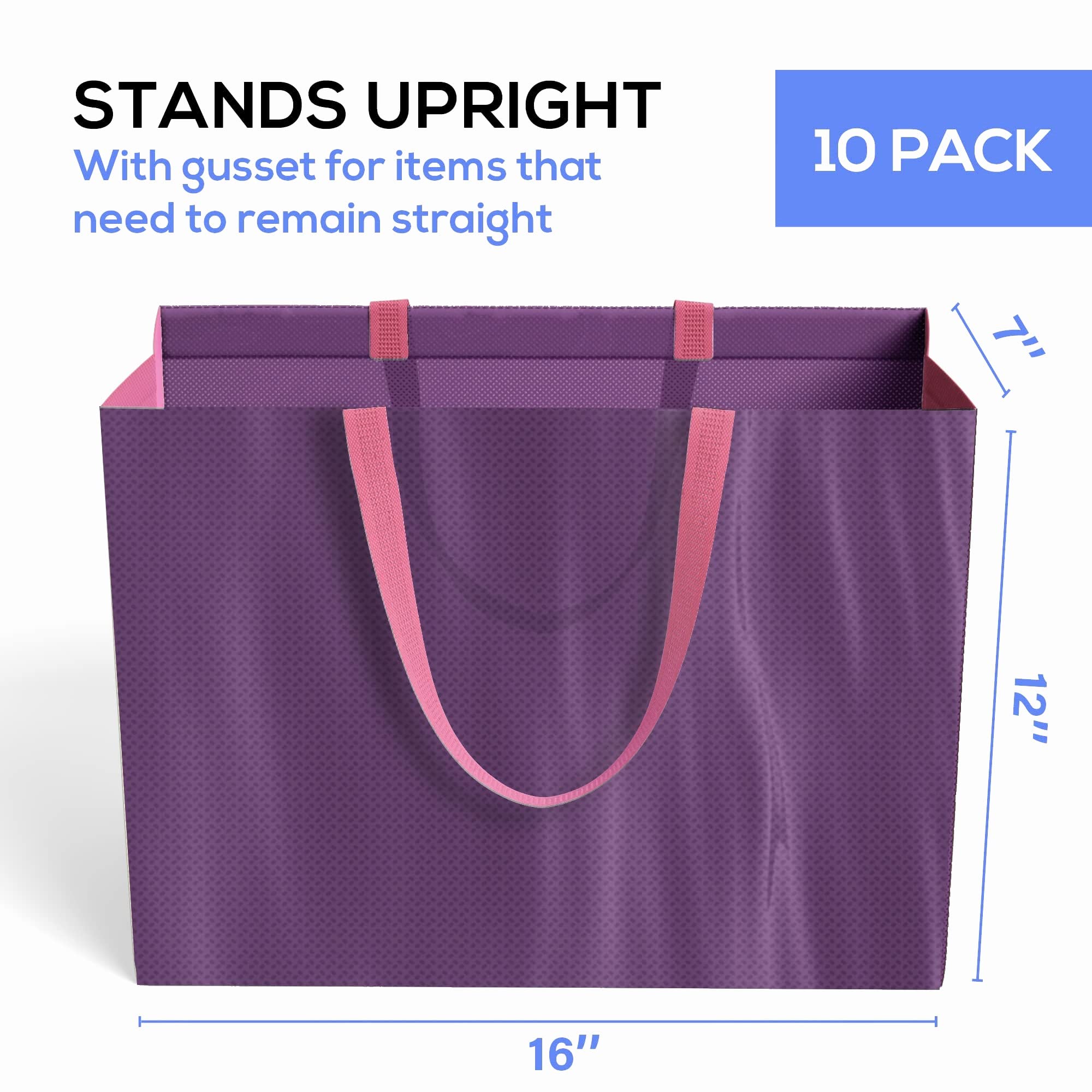 OPTIPAK Reusable Grocery Bags - Laminated Non-Woven Shopping Tote - Groceries, Kitchen Storage, Food Delivery