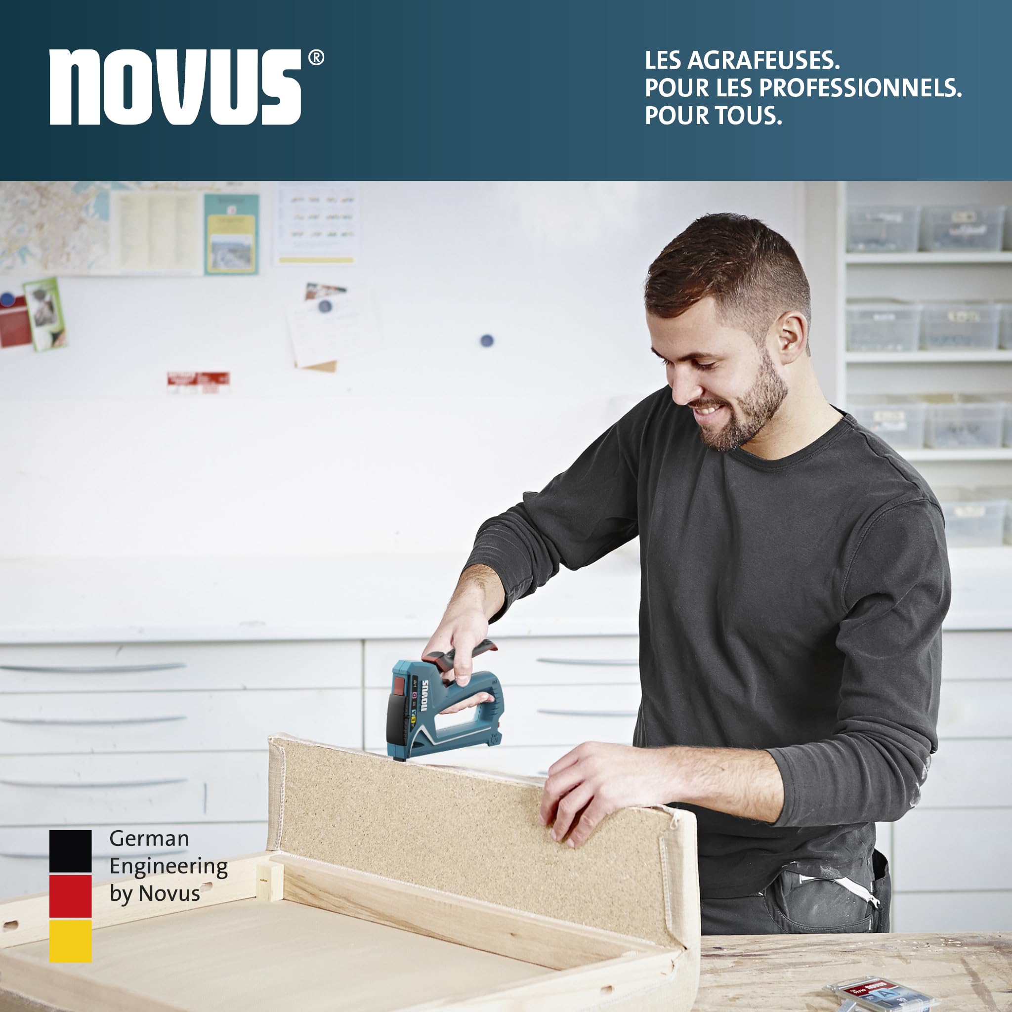 NOVUS TOOLS Agrafeuse manuelle J-17 Kit avec 1800 agrafes