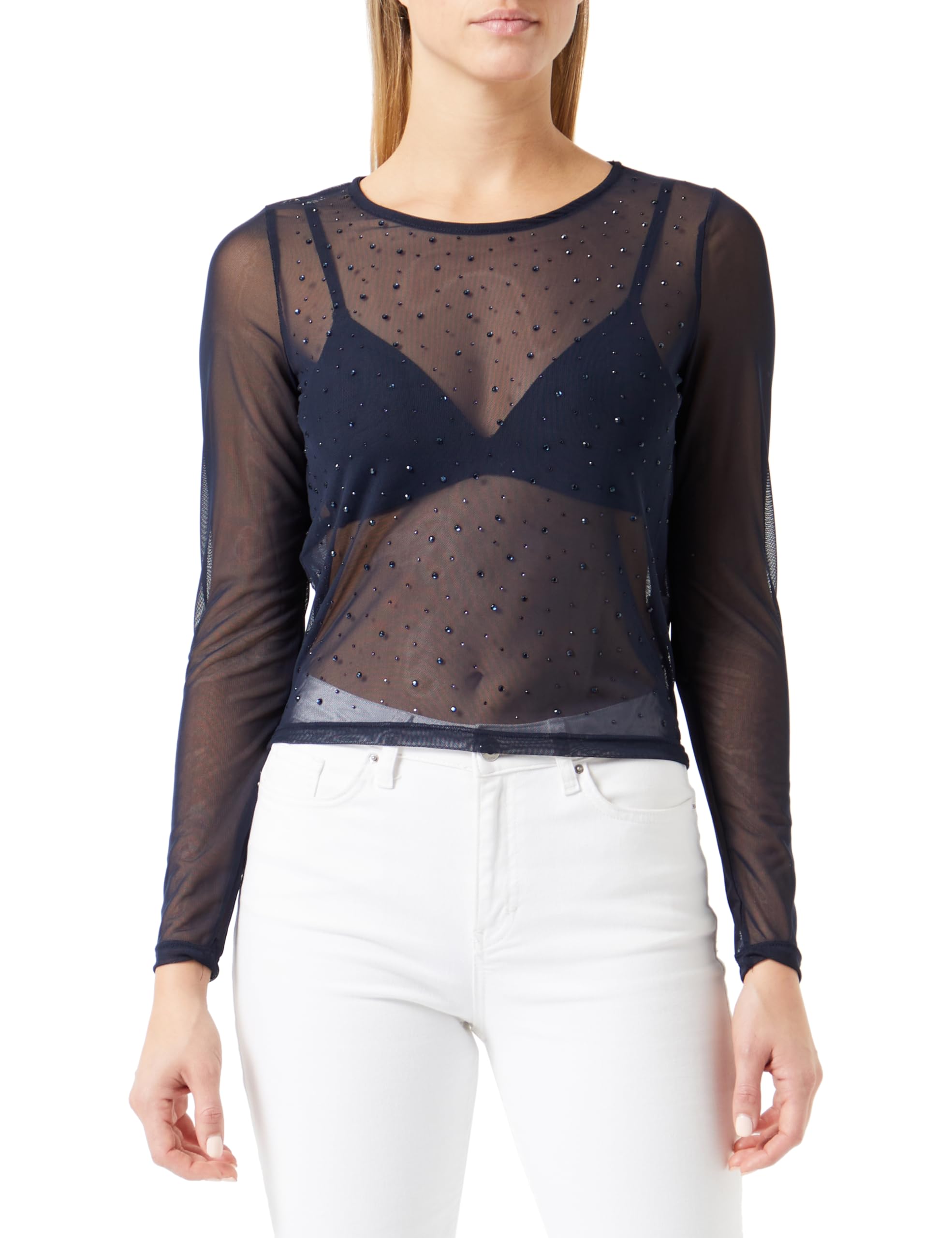 Trendyol Women's Straight Long Sleeve Regular Blouse, Indigo, XL