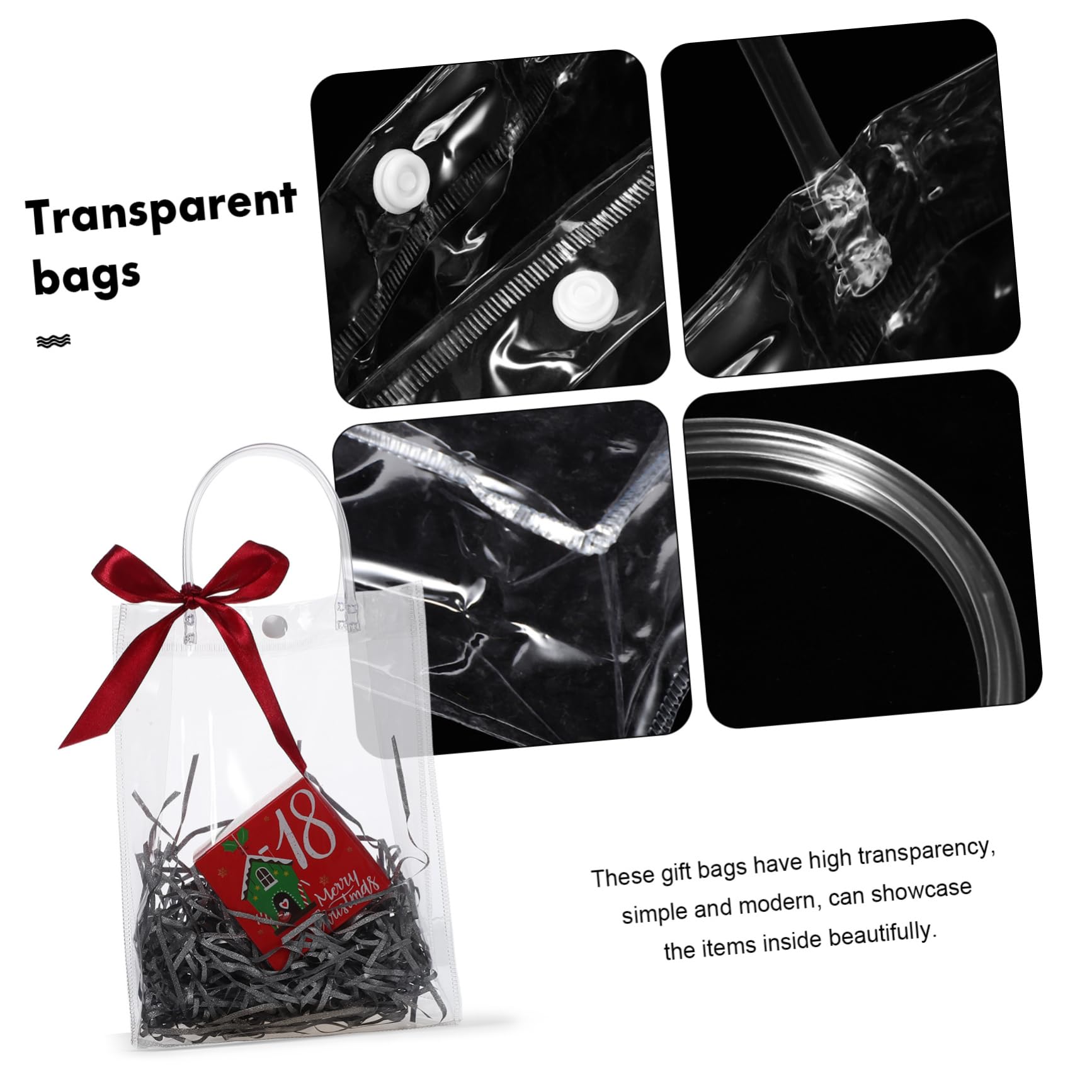 LOORGVEL 20 piezas Bolsas Transparentes Reutilizables con Asa para Fiestas para y Diseño Elegante y