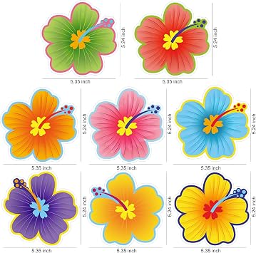 HOWAF 30 Pcs Hawaiian Tropical Luau Birthday Party Hanging Swirls Hibiscus Flower Parrot Flamingo Foil Swirl Decorations Ceiling Decorations for Luau Tiki Aloha Beach Summer Party Decoration Supplies