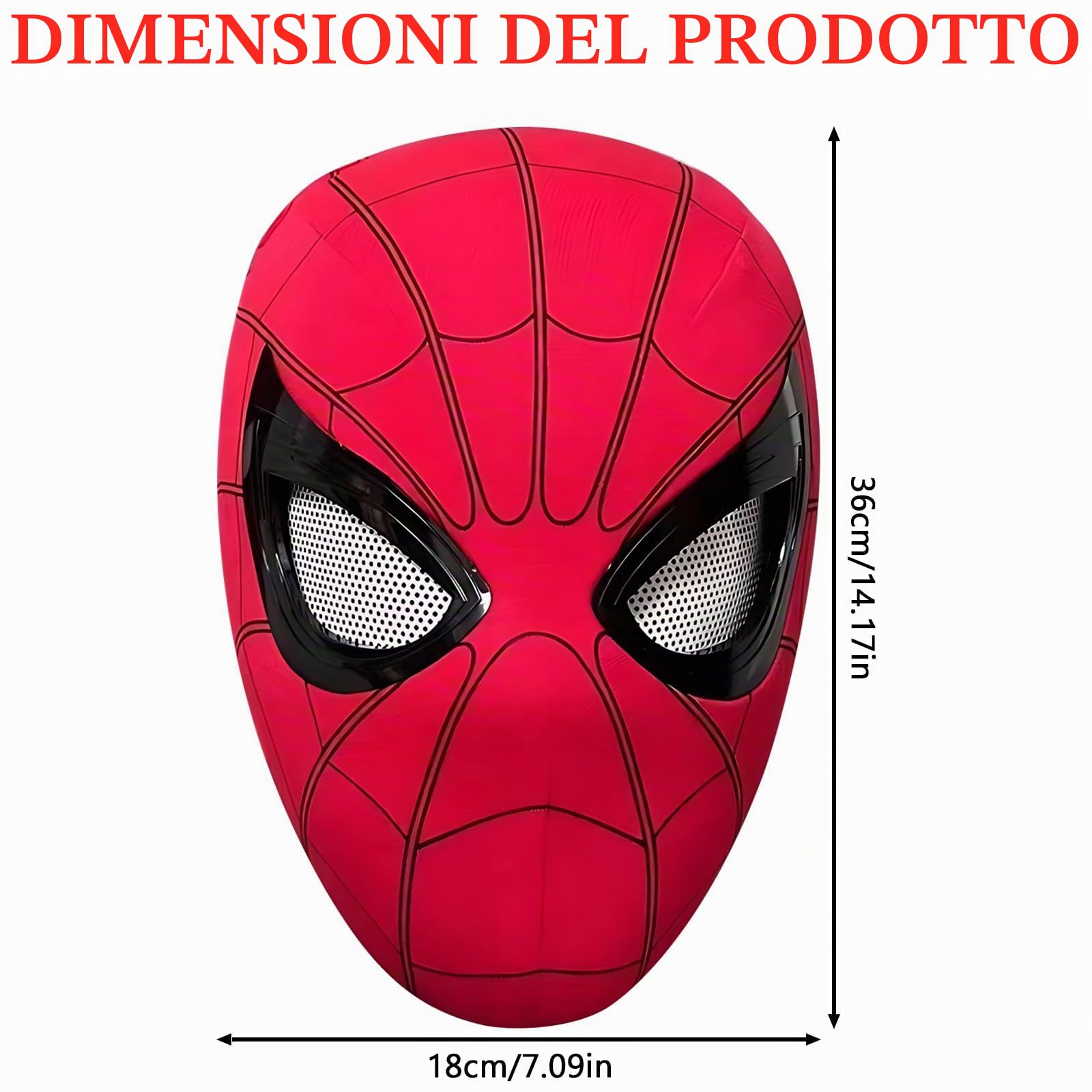 Maschera da Eroe Ragno, Maschera da Cosplay per Adolescenti e Adulti, Maschera da Ragno per Adolescenti, Adatta per Halloween, Mascherata, Festa, Natale, Cosplay (Occhi Mobili)