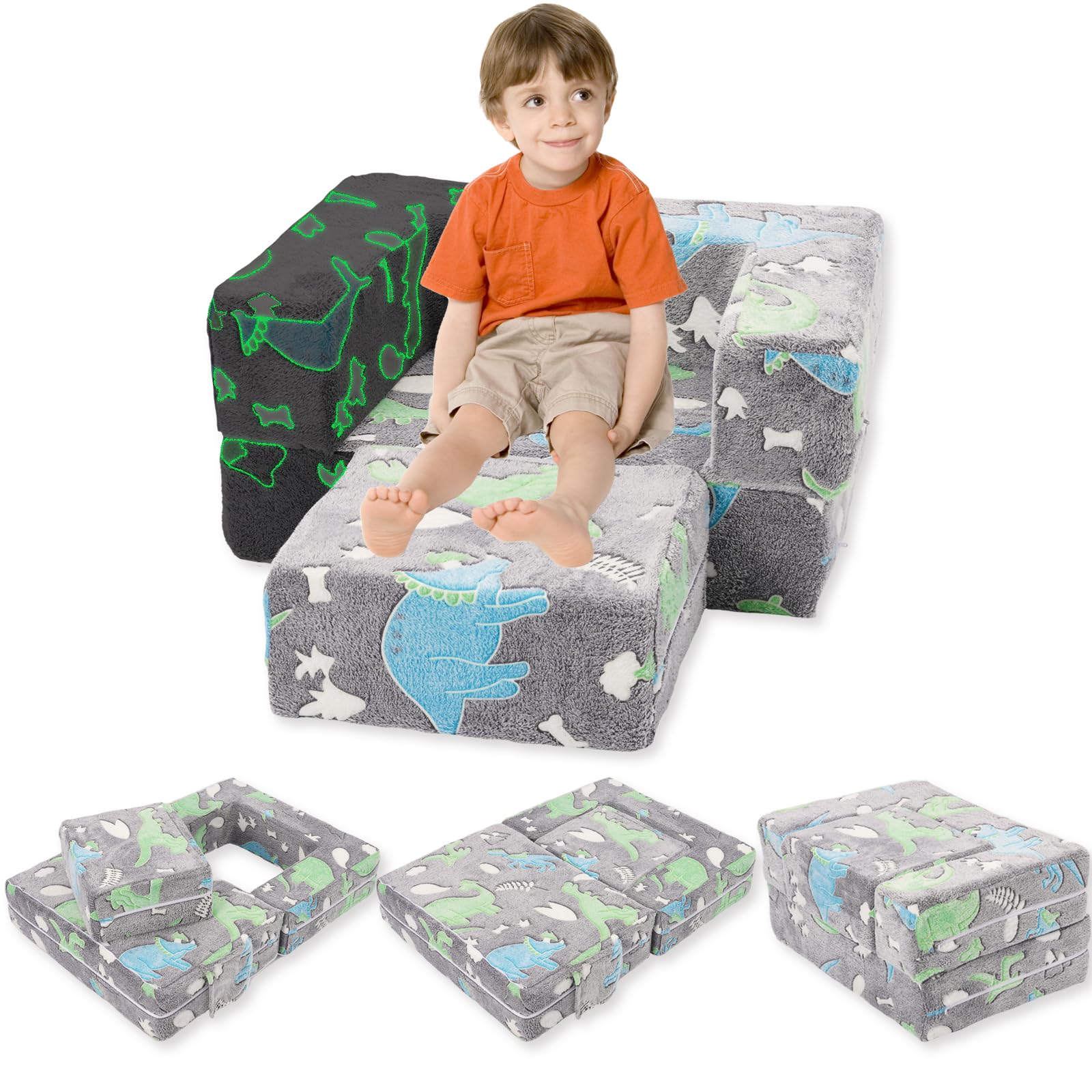 Sofá Infantil Plegable, sofá Cama, extraíble y Lavable, Mini sofá de Juegos para habitación Infantil, sillón Infantil, Gris, 69 x 49 x 33 cm