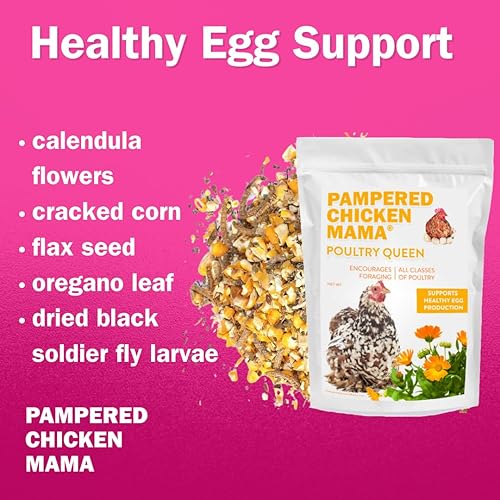 Miniatura 6 de Pampered Chicken Mama Golosinas de gusano de harina, maíz, lino y hierbas para pollos de patio trasero, alimentación en capas saludables y