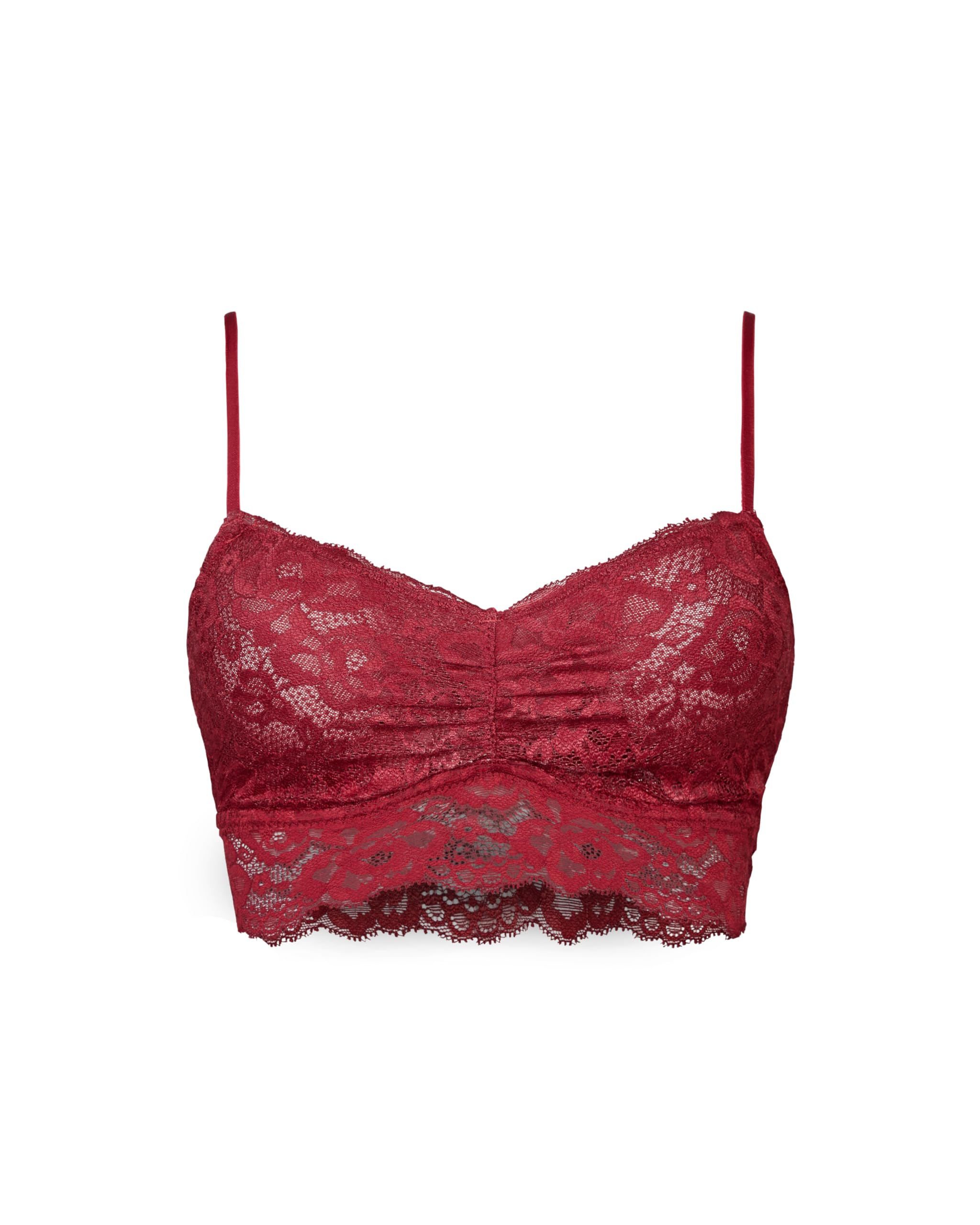 Snocks Spitzen-BH ohne Bügel mit verstellbaren Trägern & elastischem Bund – weich, atmungsaktiv & komfortabel – Bustier Damen im sinnlichen Design & bügellos – Gr. XS-XL
