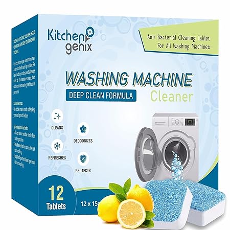 Kitchengenix Washing Machine Cleaning Tablet, Descaling Powder Tablets, Washing Machine Deep Cleaner, Deep Cleaner Tablet All Companys Front Nd Top Load Machine (REFRESH BLUE)