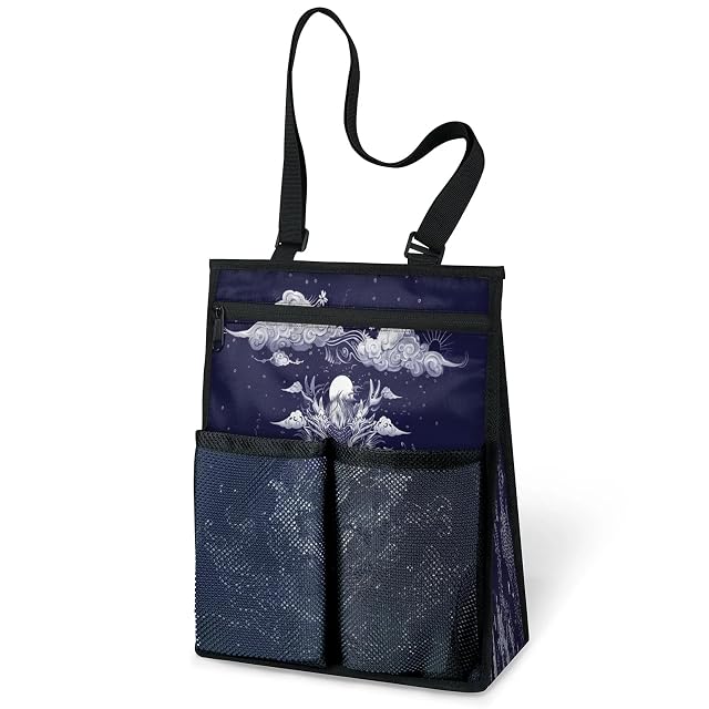 Ourtheme Art Dragon Portable Shower Bag for Travel Gym Camp Beach Tote Shower Caddy Bags Hanging Toiletry Organizer