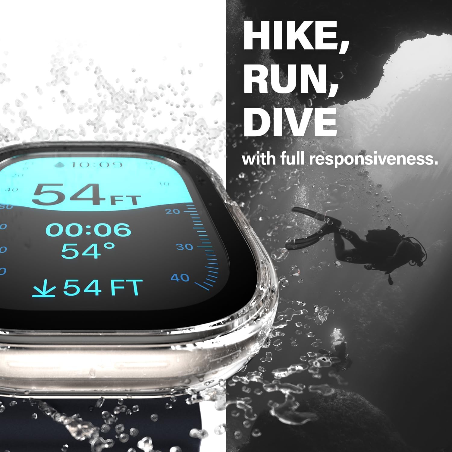 PanzerGlass™ Protezione Schermo per Apple Watch Ultra 2 - Custodia Protettiva Full Body con D3O® contro Graffi e Impatti, Realizzata in Vetro Temperato, Trasparente