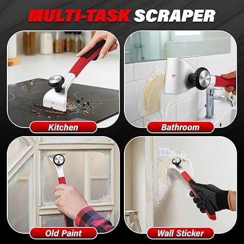 Miniatura 2 de DIYSELF Raspador de carburo resistente de 2-38 pulgadas para madera, raspador ergonómico de carburo para quitar pegamento, barniz de piso, hormigón,