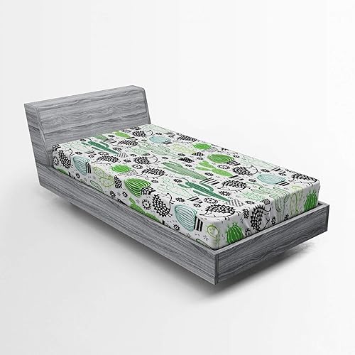 Miniatura 14 de Ambesonne Choo Choo Train Boy - Sábana bajera ajustable para motor de vapor, diseño de tren azul, verde, vintage, funda de cama con bolsillo