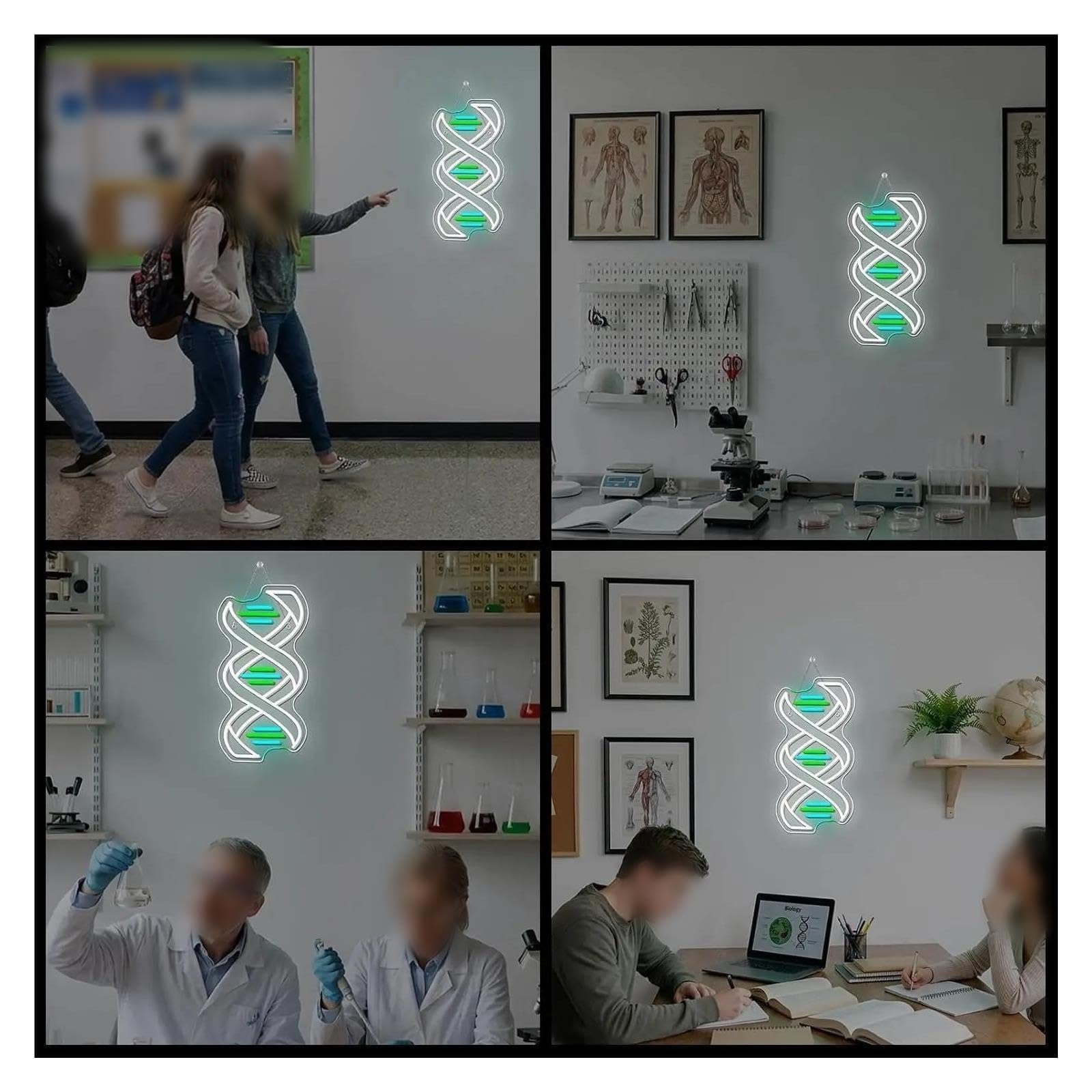 Decoración Lámparas Letreros De Neón Doble Hélice ADN
