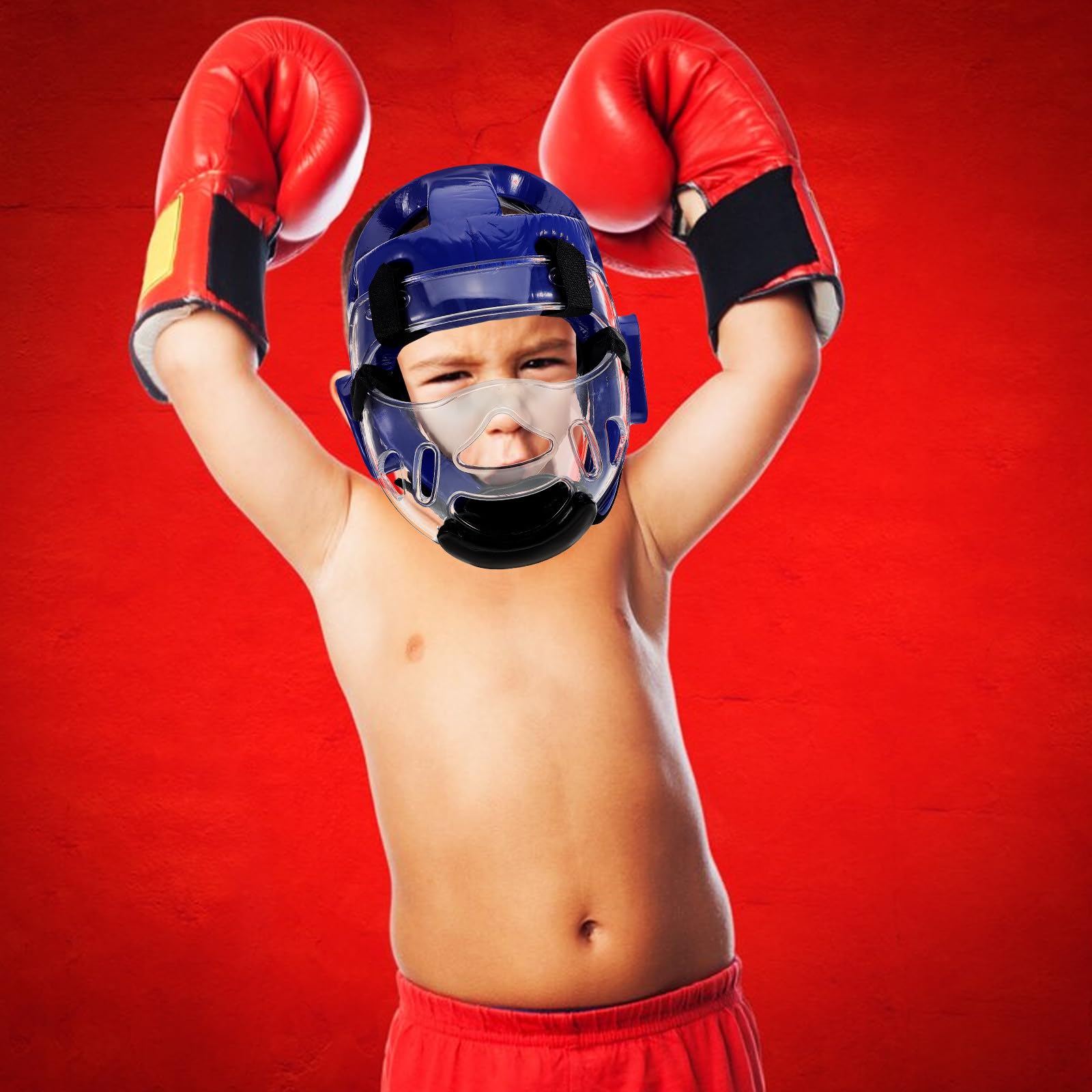 Hohopeti Taekwondo Kopfschutz mit Gesichtsschutz für Verstellbare Schutz-ausrüstung für Karate Sparring Atmungsaktiver Kampfsport Helm mit Vollschutz für Training und Wettkampf