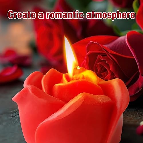 Miniatura 5 de Midnadiy Moldes de velas 3D de rosa y corazón, 2 moldes de silicona de San Valentín para jabones hechos a mano, regalos de velas, manualidades de