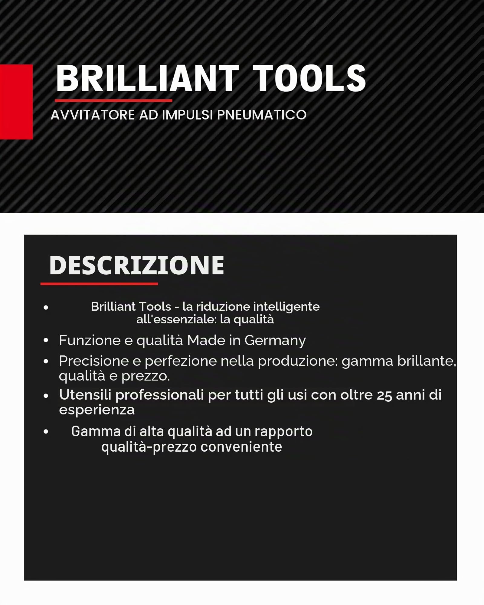 BRILLIANT TOOLS BT160200 3/4" Avvitatore ad impulsi ad aria compressa, 1.800 Nm [Powered by KS TOOLS]