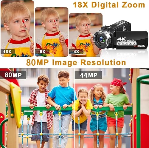 Miniatura 3 de ZOLAMENTE Cámara de video, videocámara 2.7K 30FPS, cámara de YouTube con zoom digital de 16x, cámara de visión nocturna infrarroja infrarroja, 3.0