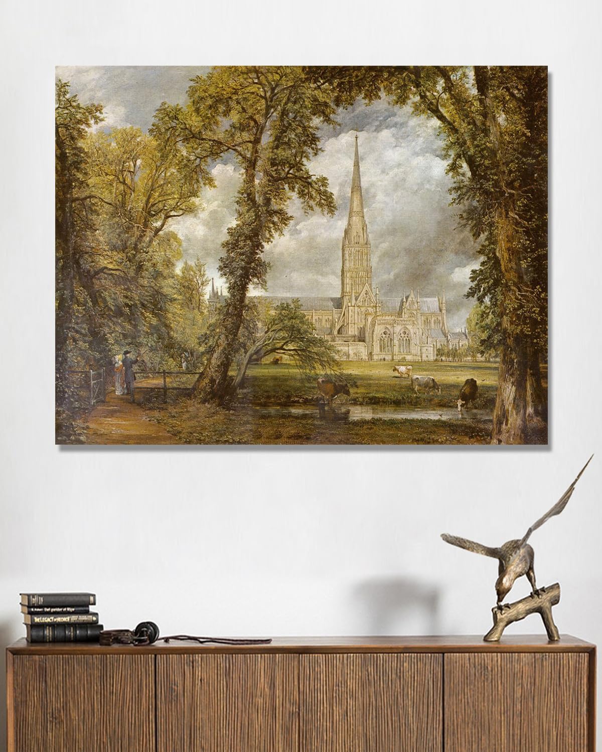 NHLDZYH John Constable reprodukcja, (bez tytułu 9), obraz w stylu angielskim, idealny na świąteczne prezenty i dekoracje. 50 x 65 cm. Tylko płótno.