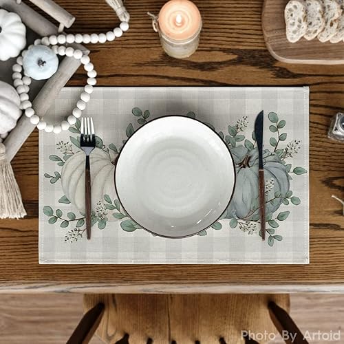 Miniatura 2 de Artoid Mode Juego de 2 manteles individuales de otoño de 12 x 18 pulgadas para decoración de fiestas, cocina, comedor