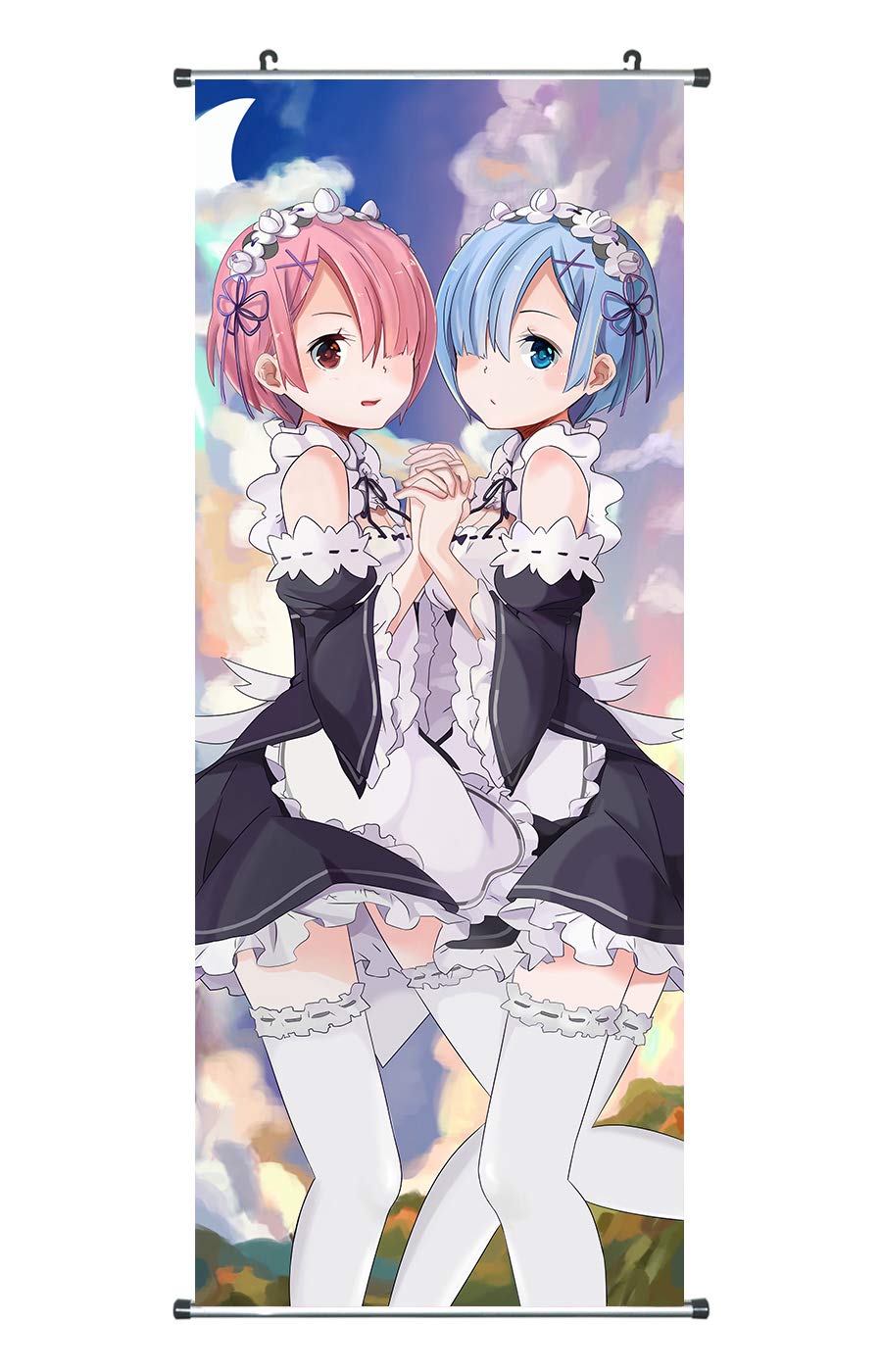 CoolChange Grand Poster en Rouleau | Kakemono de Re: Zero Night Fait de Tissu | 100x40cm | Motiv: Ram & REM