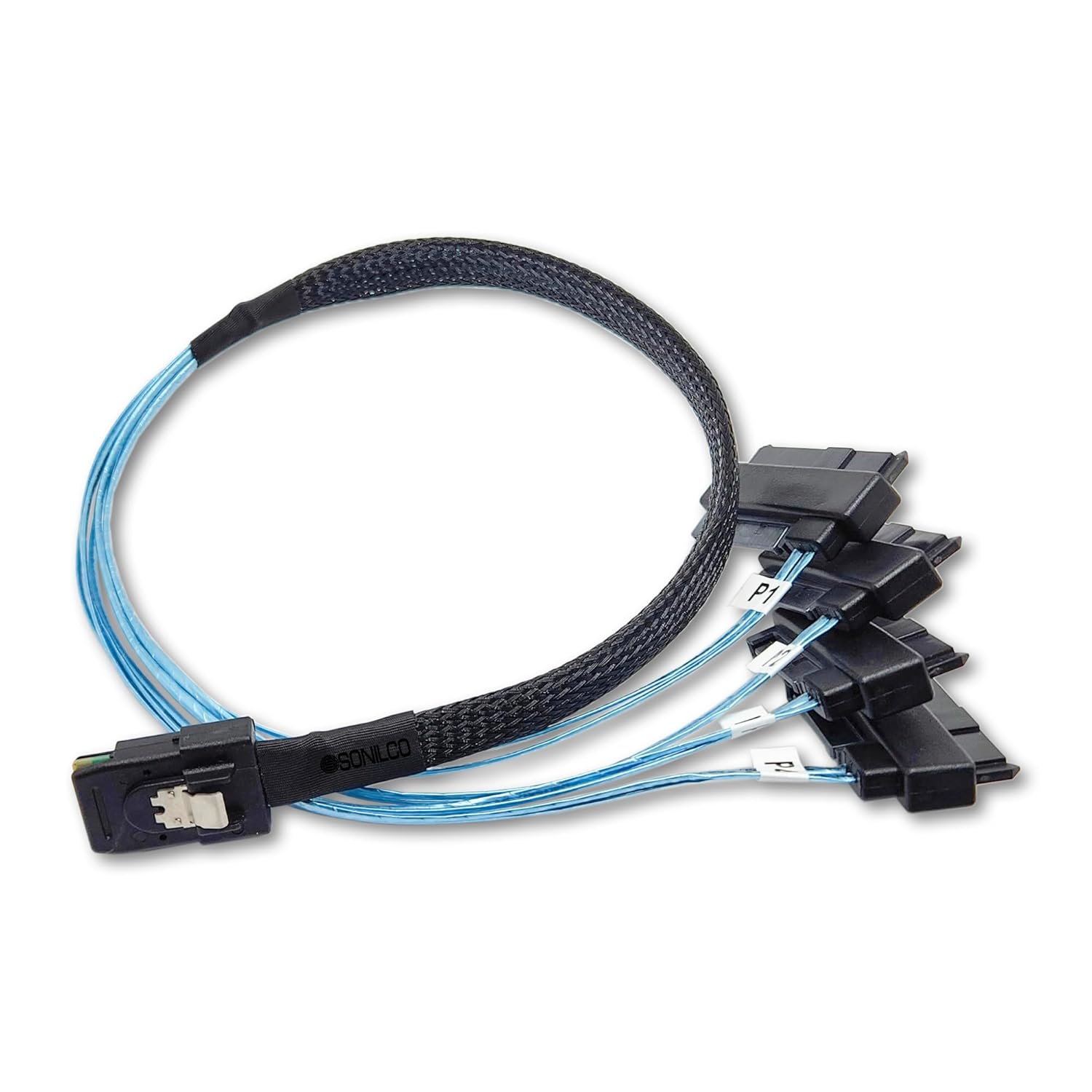 Sonilco Maximum Performance Cable Mini SAS 36P SFF-8087 to SFF-8482 HDD SATA Power Cord (2 Cables, 1 M / 3.2 Feet)