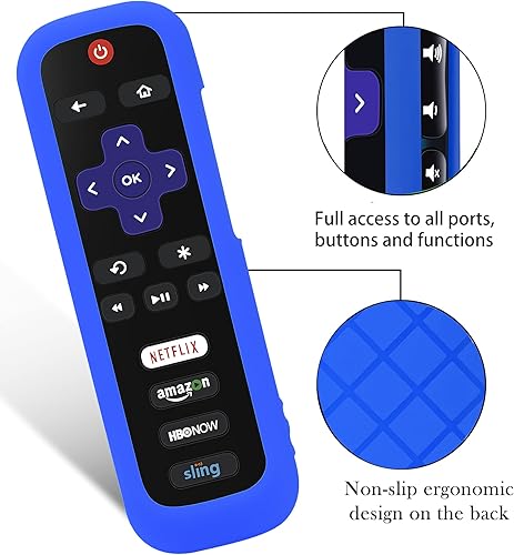 Miniatura 5 de Paquete de 2 fundas para control remoto Roku, cubierta de batería para TCL Roku Smart TV Steaming Stick Remote, Roku TV, cubierta protectora de